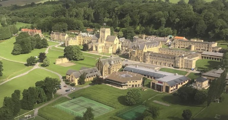 Aerial photograph of Ampleforth College summer camp location