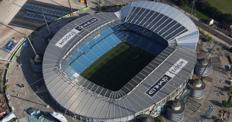 Aerial view of Etihad Stadium