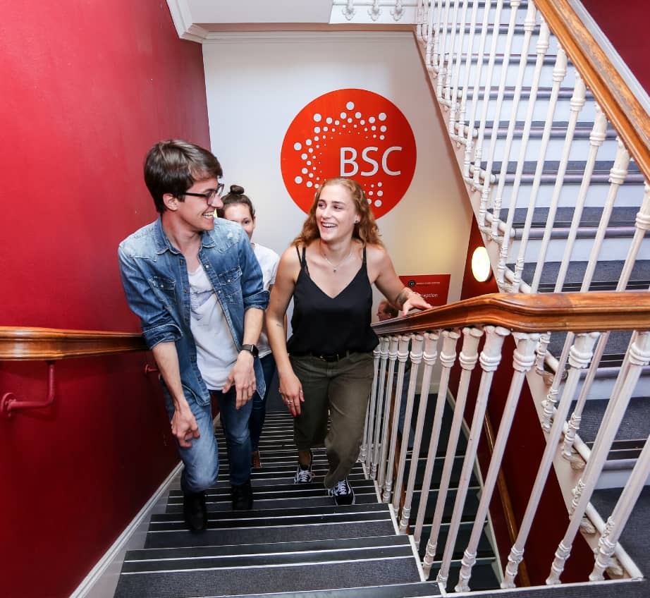 Students on a staircase at BSC Edinburgh