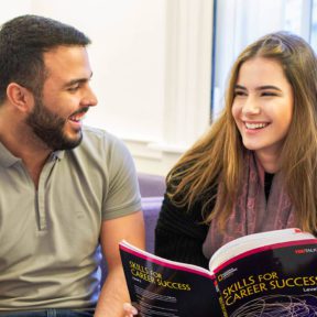 Two students with Skills for Career Success on General English course