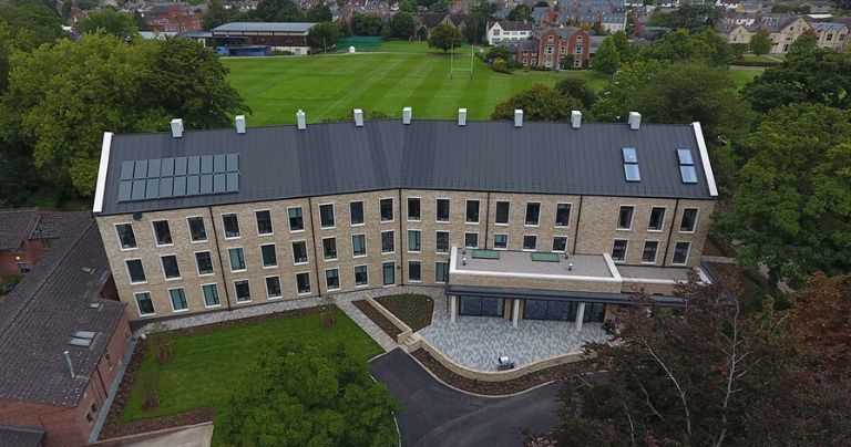 Aerial photograph student accommodation at Wycliffe College