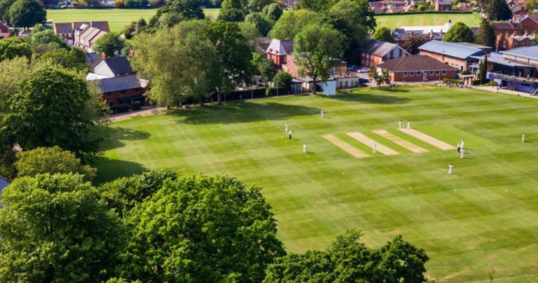 Aerial view of the sports field at Wycliffe College
